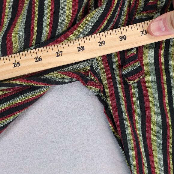 Earthbound Trading Co Striped Cotton Pants Women's S Nepal Elastic Waist Hippie - Picture 4 of 10
